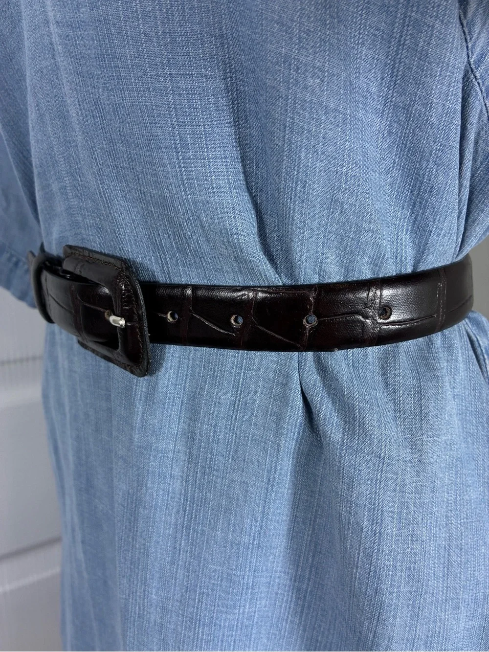 Casual Corner Womens belt Sz S made in Italy genuine leather chocolate brown